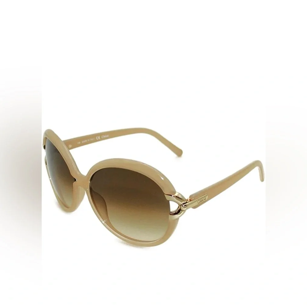 Oversized Designer Sunglasses Chloé CE636S Luxury Eyewear in Nude Color - Picture 3 of 8